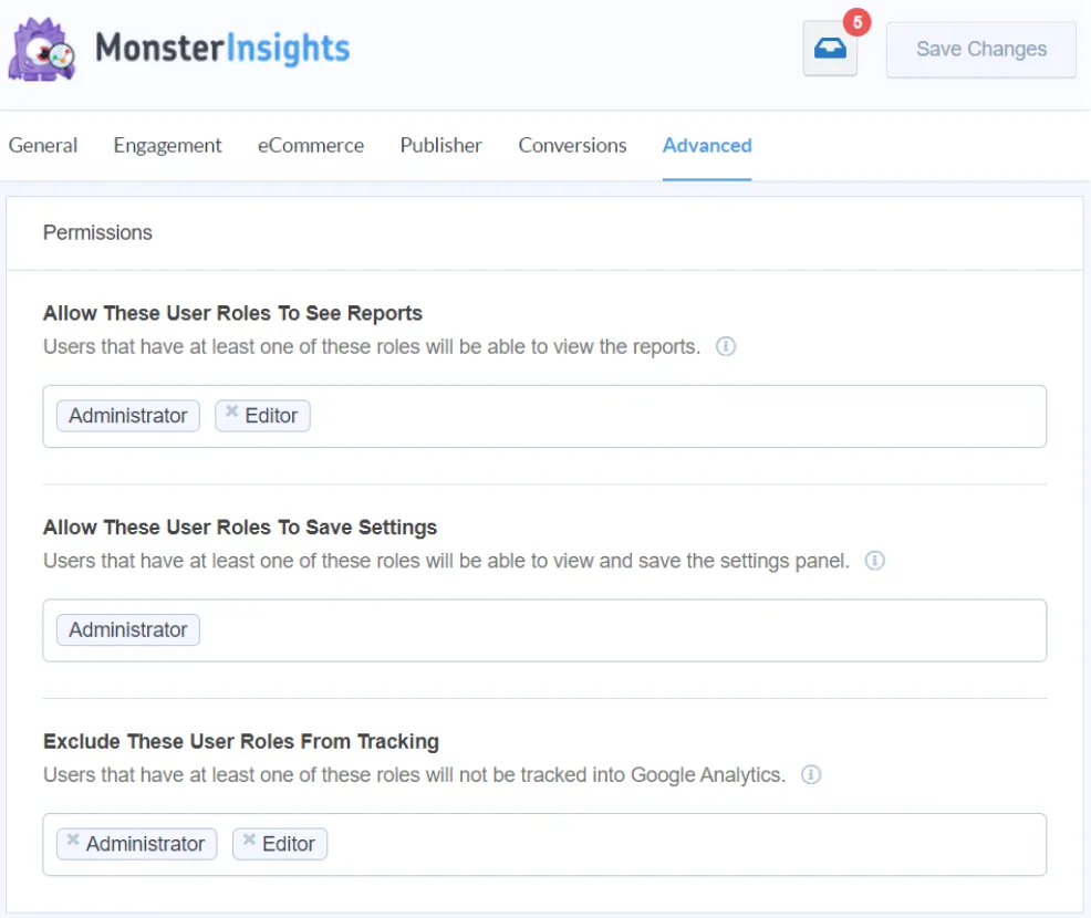 MonsterInsights Permissions