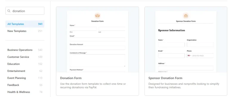 WPForms Donation form