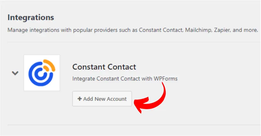 WPforms constant contact integration 2