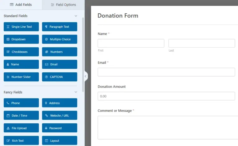 add multiple item fields for donation form