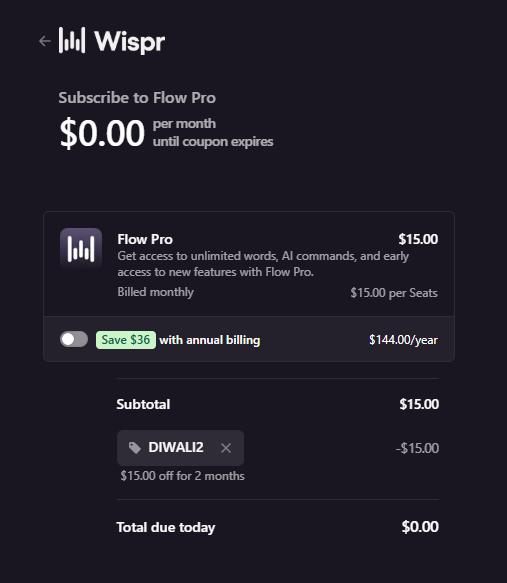 Free Wispr Flow Pro