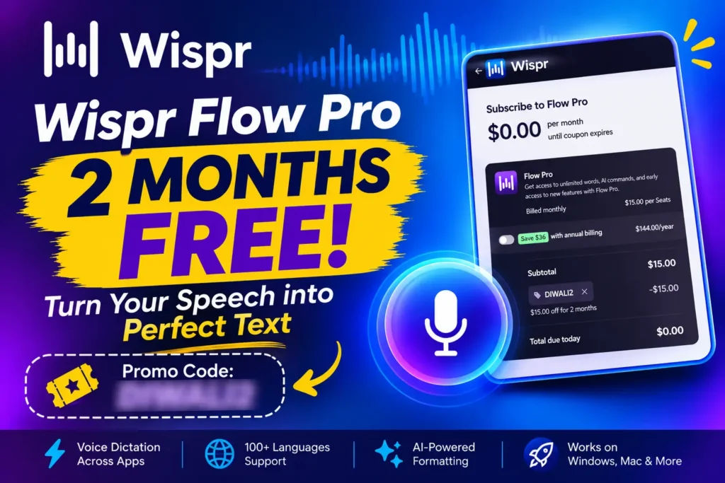 Get Wispr Flow Pro Free for 2 Months (AI Voice to Text)